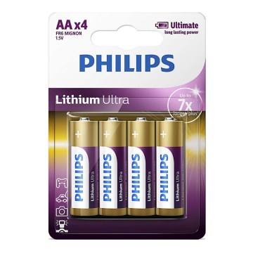 Philips FR6LB4A/10 - 4 τμχ Στοιχείο λιθίου AA LITHIUM ULTRA 1,5V 2400mAh