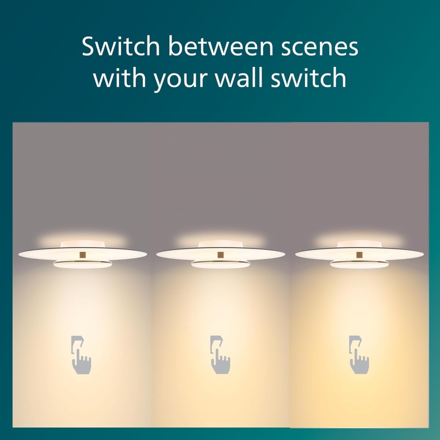 Philips- LED Dimmable φωτιστικό οροφής SCENE SWITCH LED/30W/230V 2700K ασήμι