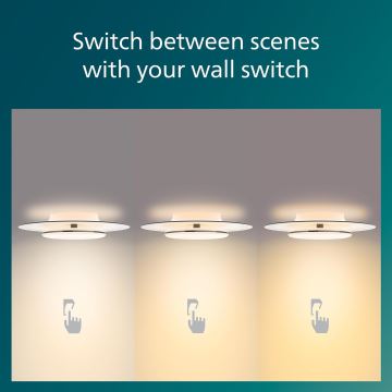 Philips- LED Dimmable φωτιστικό οροφής SCENE SWITCH LED/30W/230V 2700K μαύρο