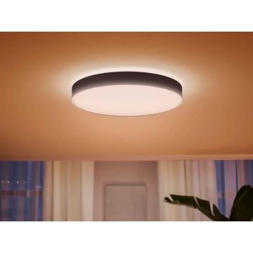 Philips - LED Dimmable φωτιστικό οροφής Hue LED/48W/230V 2200-6500K διάμετρος 551 mm μαύρο + τηλεχειριστήριο