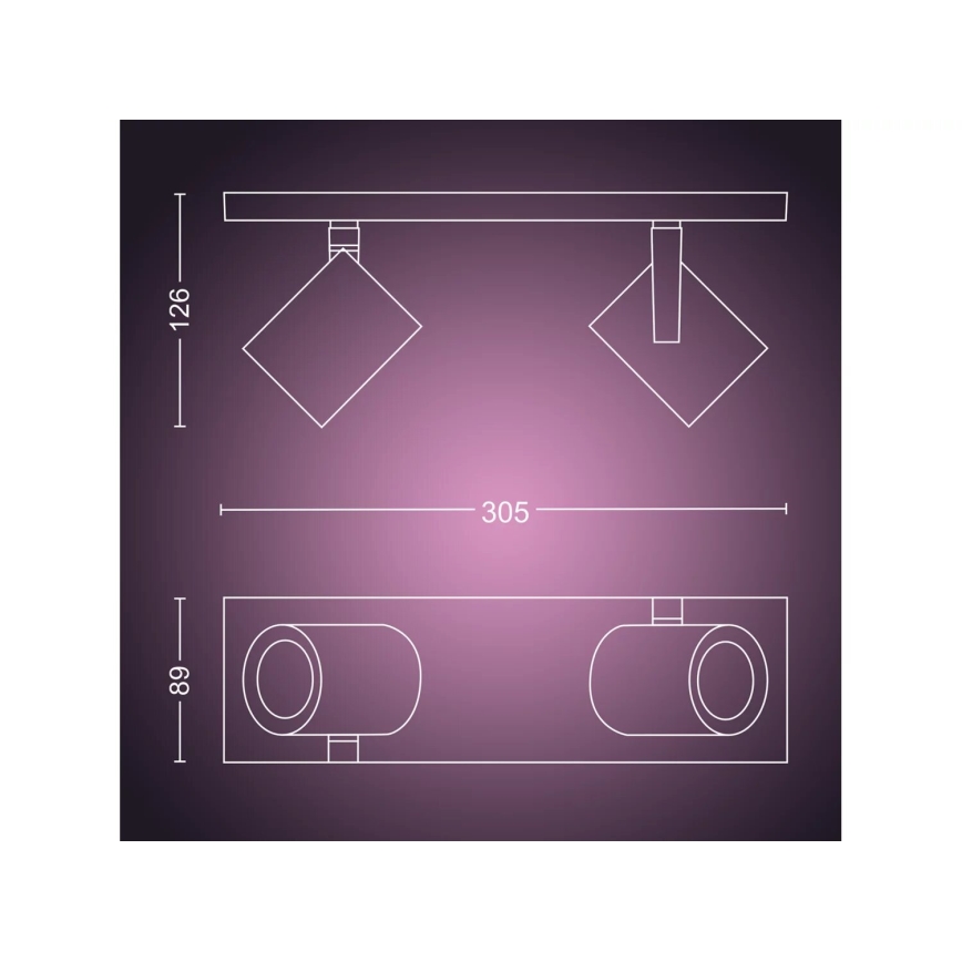 Philips - LED RGBW Dimmable σποτ Hue ARGENTA 2xGU10/4,2W/230V 2000-6500K