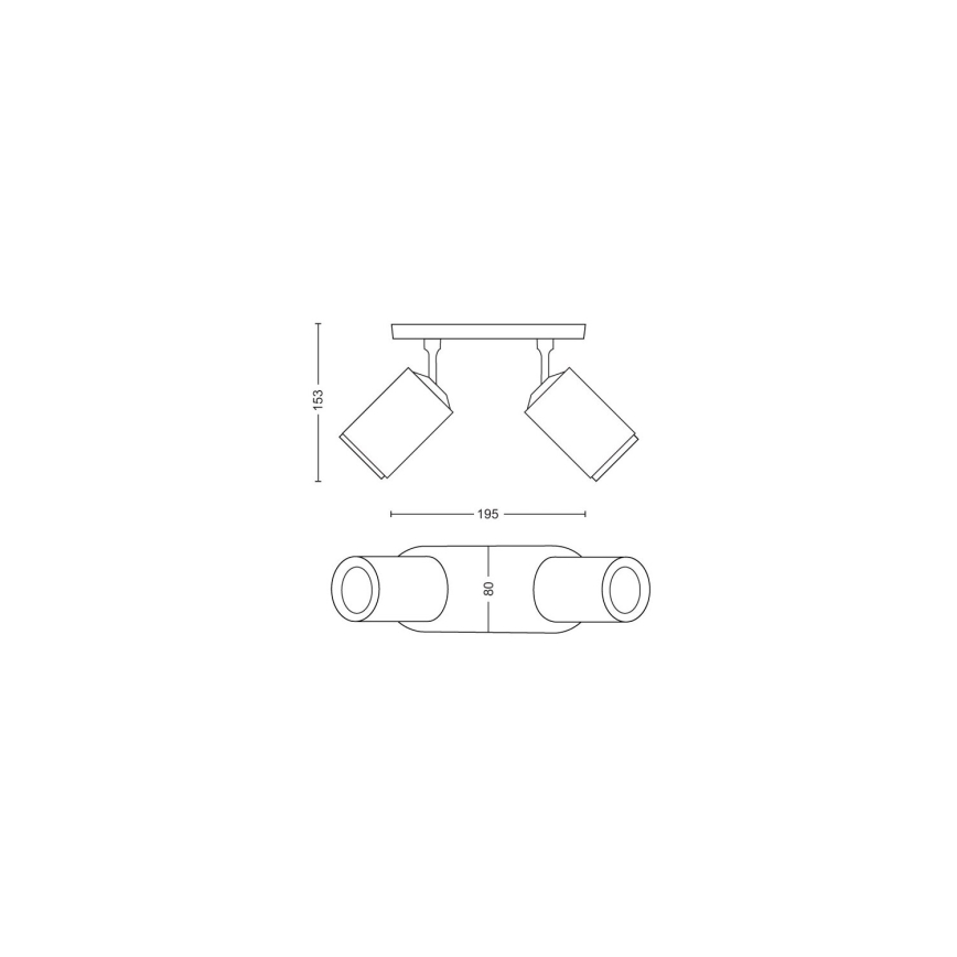 Philips - LED RGBW Dimmable σποτ Hue FUGATO 2xGU10/4,2W/230V 2000-6500K λευκό