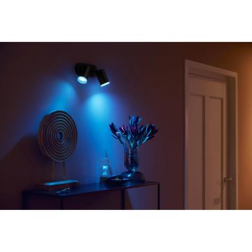 Philips - LED RGBW Dimmable σποτ Hue FUGATO 2xGU10/4,2W/230V 2000-6500K μαύρο