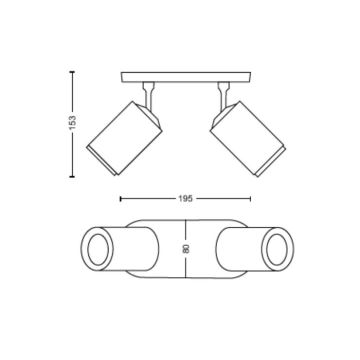 Philips - LED RGBW Dimmable σποτ Hue FUGATO 2xGU10/4,2W/230V 2000-6500K μαύρο