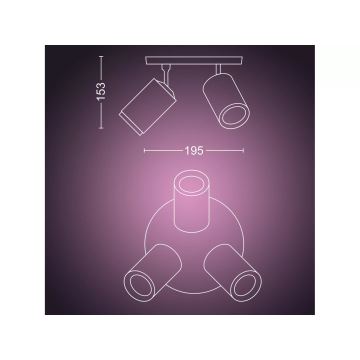 Philips - LED RGBW Dimmable σποτ Hue FUGATO 3xGU10/4,2W/230V 2000-6500K λευκό