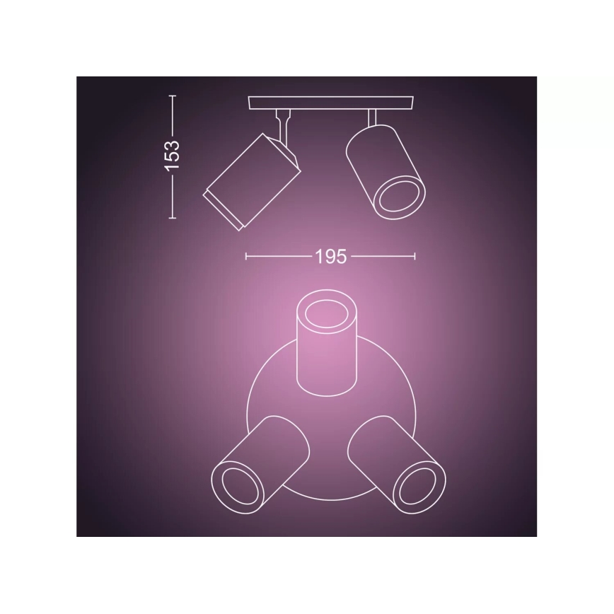 Philips - LED RGBW Dimmable σποτ Hue FUGATO 3xGU10/4,2W/230V 2000-6500K λευκό