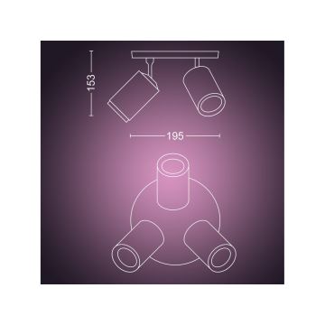 Philips - LED RGBW Dimmable σποτ Hue FUGATO 3xGU10/4,2W/230V 2000-6500K μαύρο