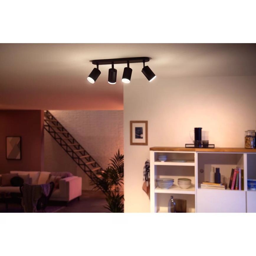 Philips - LED RGBW Dimmable σποτ Hue FUGATO 4xGU10/4,2W/230V 2000-6500K μαύρο