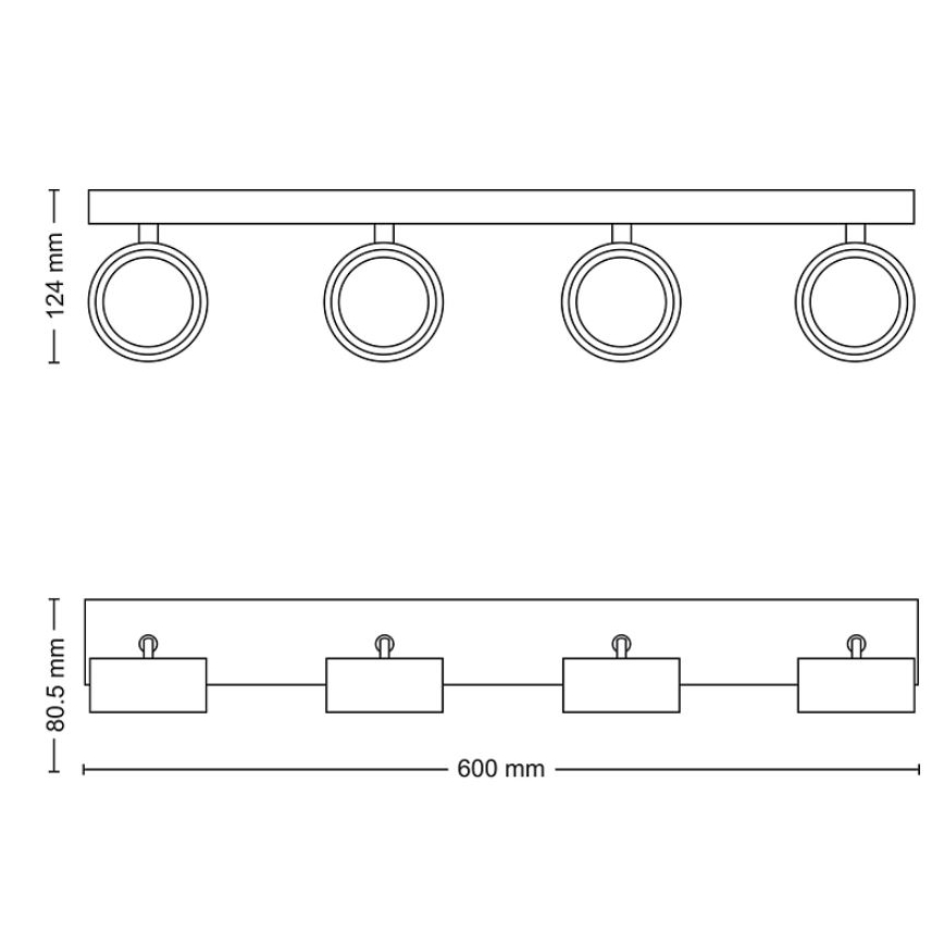 Philips - LED Σποτ 4xLED/5,5W/230V λευκό