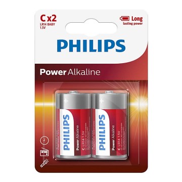 Philips LR14P2B/10 - 2 τμχ Αλκαλική μπαταρία C POWER ALKALINE 1,5V 7200mAh