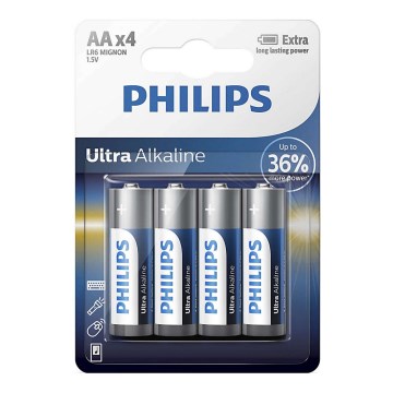 Philips LR6E4B/10 - 4 τμχ Αλκαλική μπαταρία AA ULTRA ALKALINE 1,5V 2800mAh