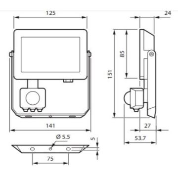 Philips - Προβολέας LED με αισθητήρα DECOFLOOD LED/20W/230V IP65