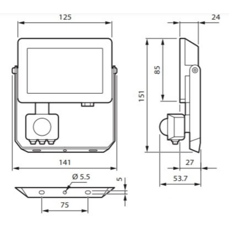 Philips - Προβολέας LED με αισθητήρα DECOFLOOD LED/20W/230V IP65