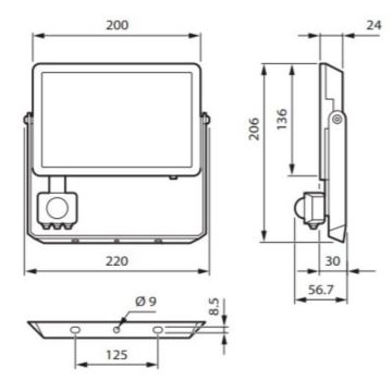 Philips - Προβολέας LED με αισθητήρα DECOFLOOD LED/50W/230V IP65