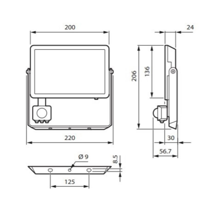 Philips - Προβολέας LED με αισθητήρα DECOFLOOD LED/50W/230V IP65