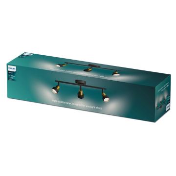 Philips - Φωτιστικό σποτ CONDUIT 3xGU10/5W/230V μαύρο/χάλκινο