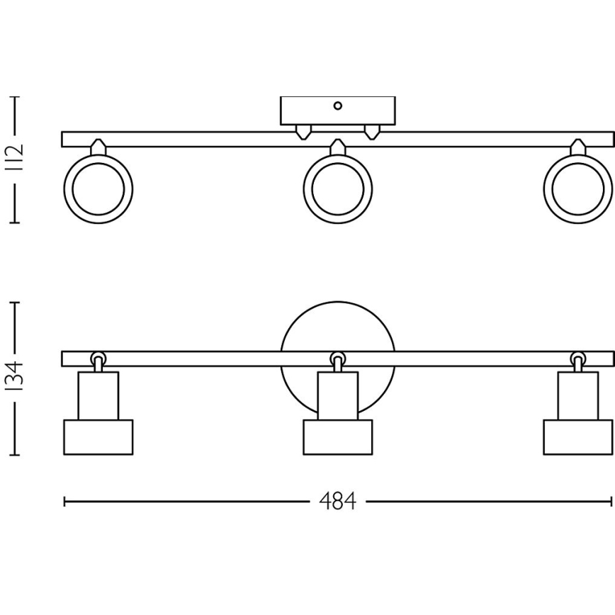 Philips - Φωτιστικό σποτ CONDUIT 3xGU10/5W/230V μαύρο/χάλκινο