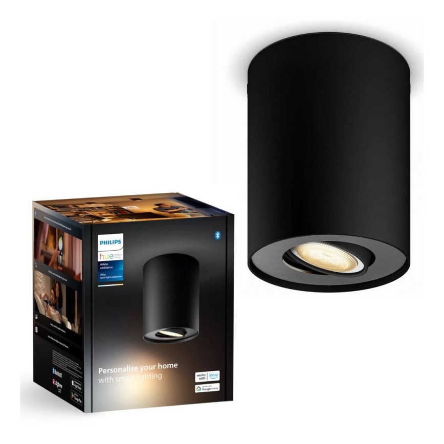 Philips - Φωτιστικό σποτ Dimming LED Hue PILLAR 1xGU10/4,2W/230V 2200-6500K μαύρο