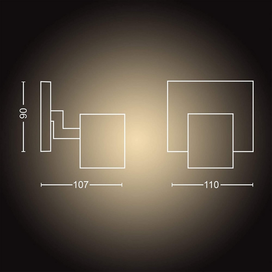 Philips - Φωτιστικό σποτ Dimming LED Hue RUNNER 1xGU10/4,2W/230V 2200-6500K + τηλεχειριστήριο μαύρο