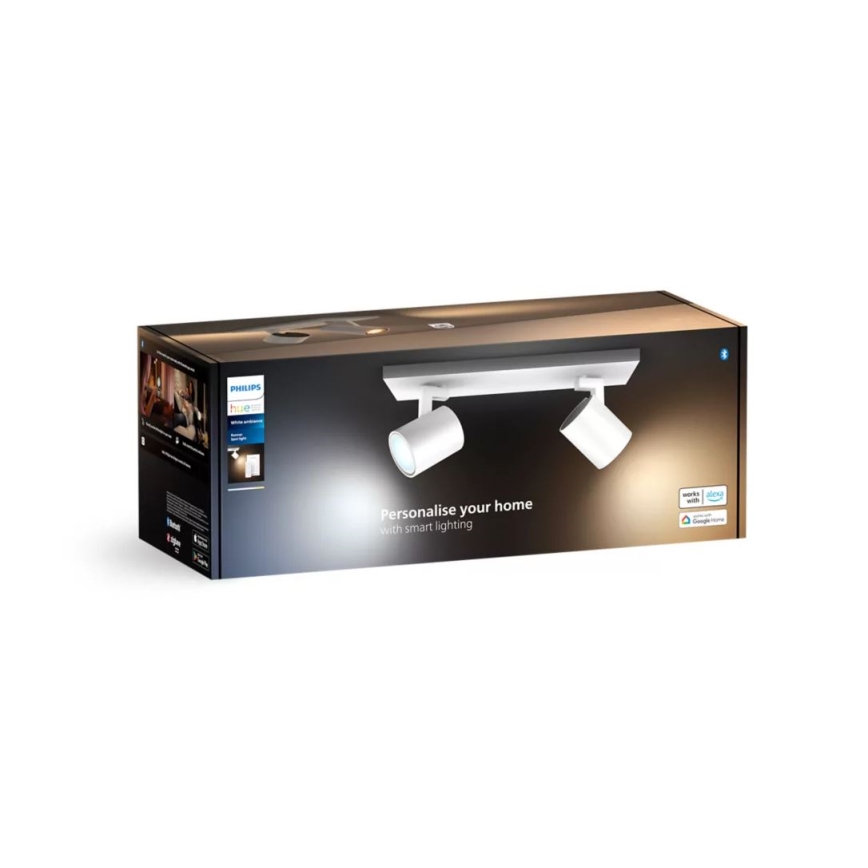 Philips - Φωτιστικό σποτ Dimming LED Hue RUNNER 2xGU10/4,2W/230V 2200-6500K + τηλεχειριστήριο λευκό