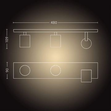 Philips - Φωτιστικό σποτ Dimming LED Hue RUNNER 3xGU10/4,2W/230V 2200-6500K + τηλεχειριστήριο λευκό