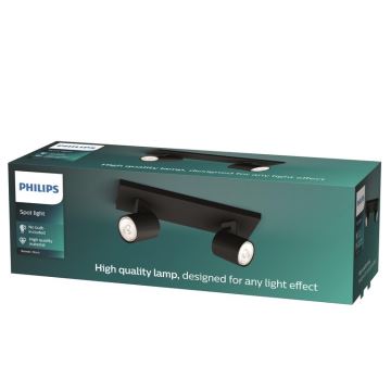 Philips - Φωτιστικό σποτ RUNNER 2xGU10/20W/230V μαύρο