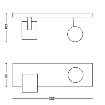 Philips - Φωτιστικό σποτ RUNNER 2xGU10/20W/230V μαύρο