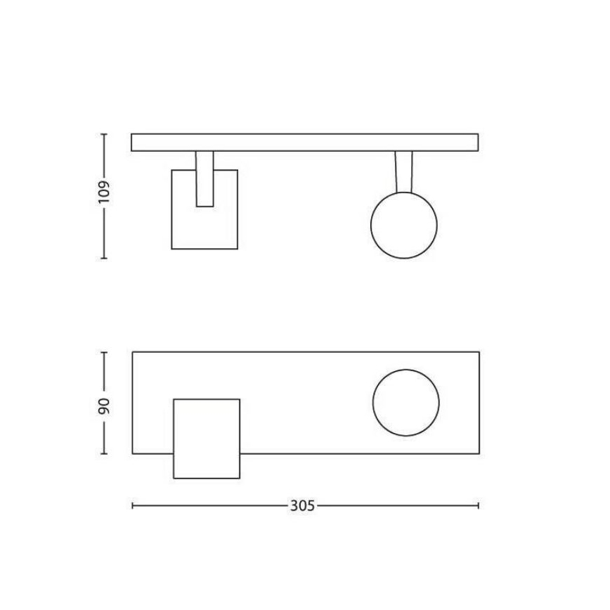 Philips - Φωτιστικό σποτ RUNNER 2xGU10/20W/230V μαύρο