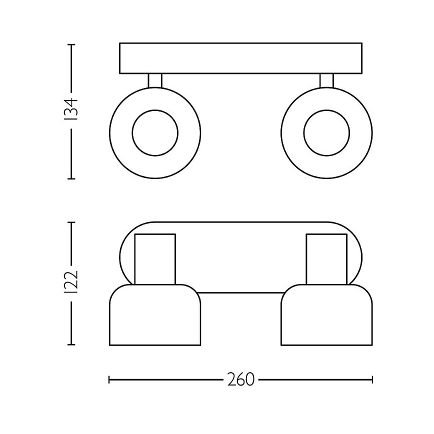 Philips - Φωτιστικό σποτ SLEET 2xE14/25W/230V