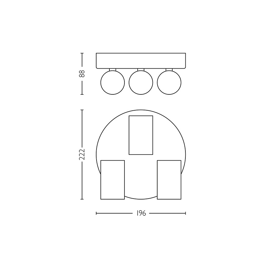 Philips - Φωτιστικό σποτ μπάνιου IDRIS 3xGU10/5W/230V IP44 λευκό