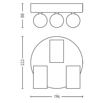 Philips - Φωτιστικό σποτ μπάνιου IDRIS 3xGU10/5W/230V IP44 μαύρο/χρυσαφί