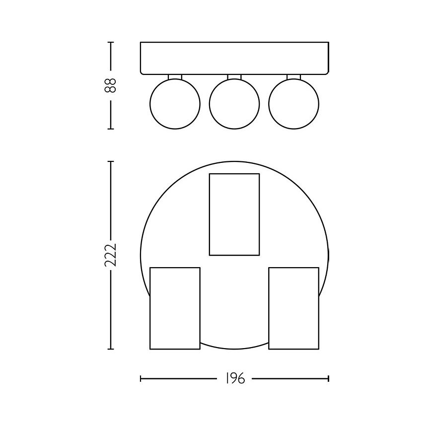 Philips - Φωτιστικό σποτ μπάνιου IDRIS 3xGU10/5W/230V IP44 μαύρο/χρυσαφί