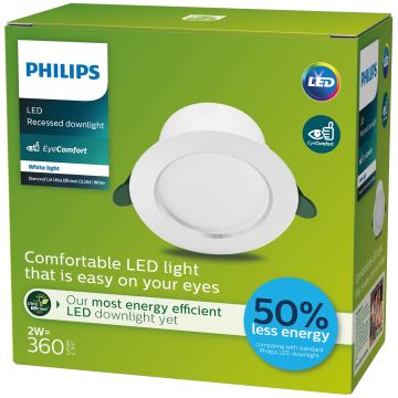 Philips -  LED Χωνευτό φωτιστικό οροφής LED/2W/230V 3000K
