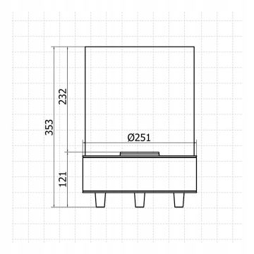 Planika - Τζάκι Βιοαιθανόλης36,3x25,1 cm 2,5kW μπεζ