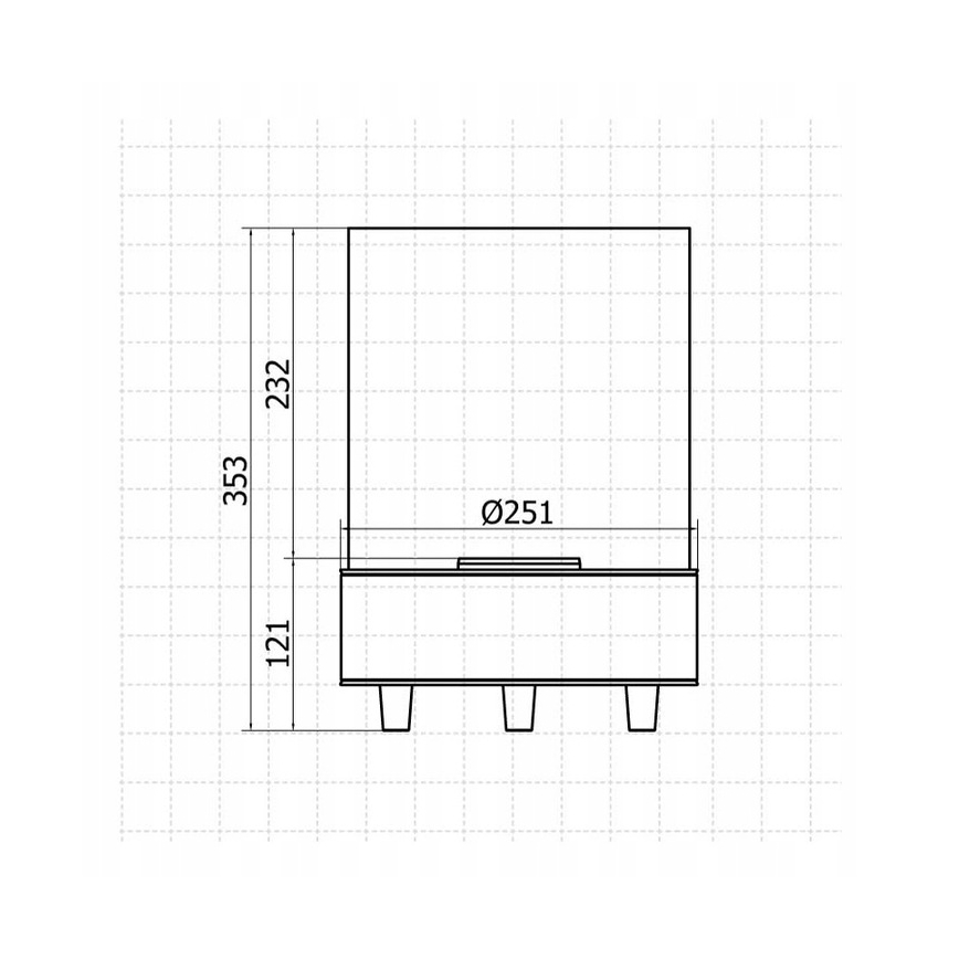 Planika - Τζάκι Βιοαιθανόλης36,3x25,1 cm 2,5kW μπεζ