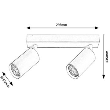 Rabalux - Φωτιστικό σποτ οροφής 2xGU10/25W/230V μαύρο