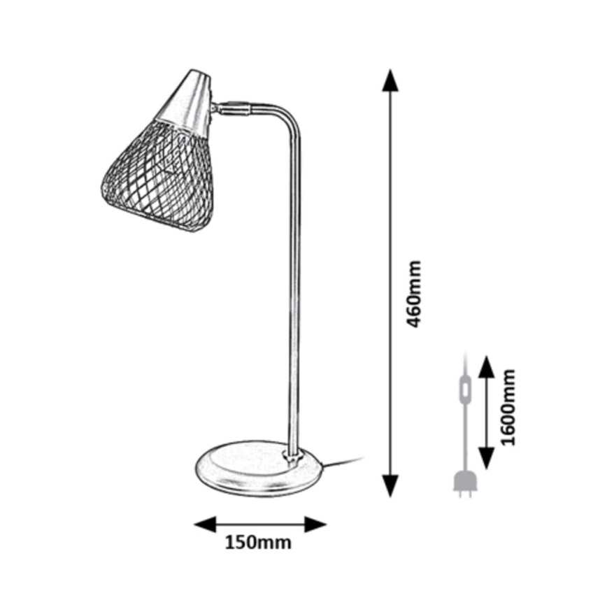 Rabalux - Επιτραπέζιο φωτιστικό 1xE14/25W/230V μαύρο