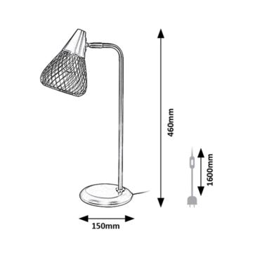 Rabalux - Επιτραπέζιο φωτιστικό 1xE14/25W/230V γκρι