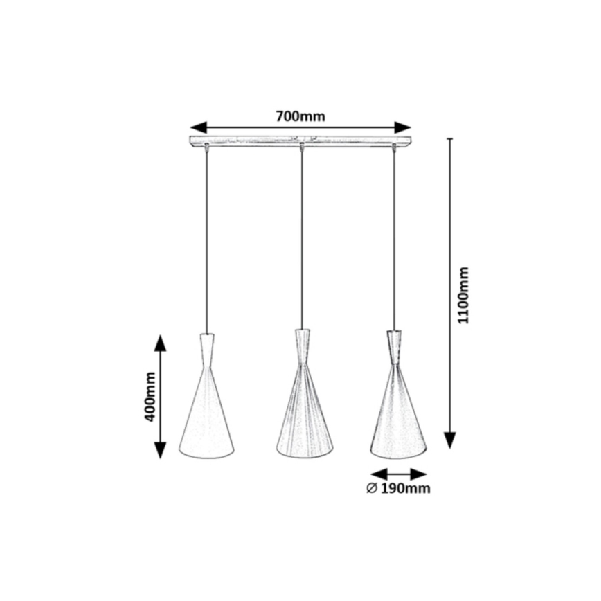 Rabalux - Κρεμαστό φωτιστικό οροφής 3xE27/40W/230V