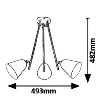 Rabalux 5376 - Κρεμαστός πολυέλαιος ALDER 3xE14/40W/230V