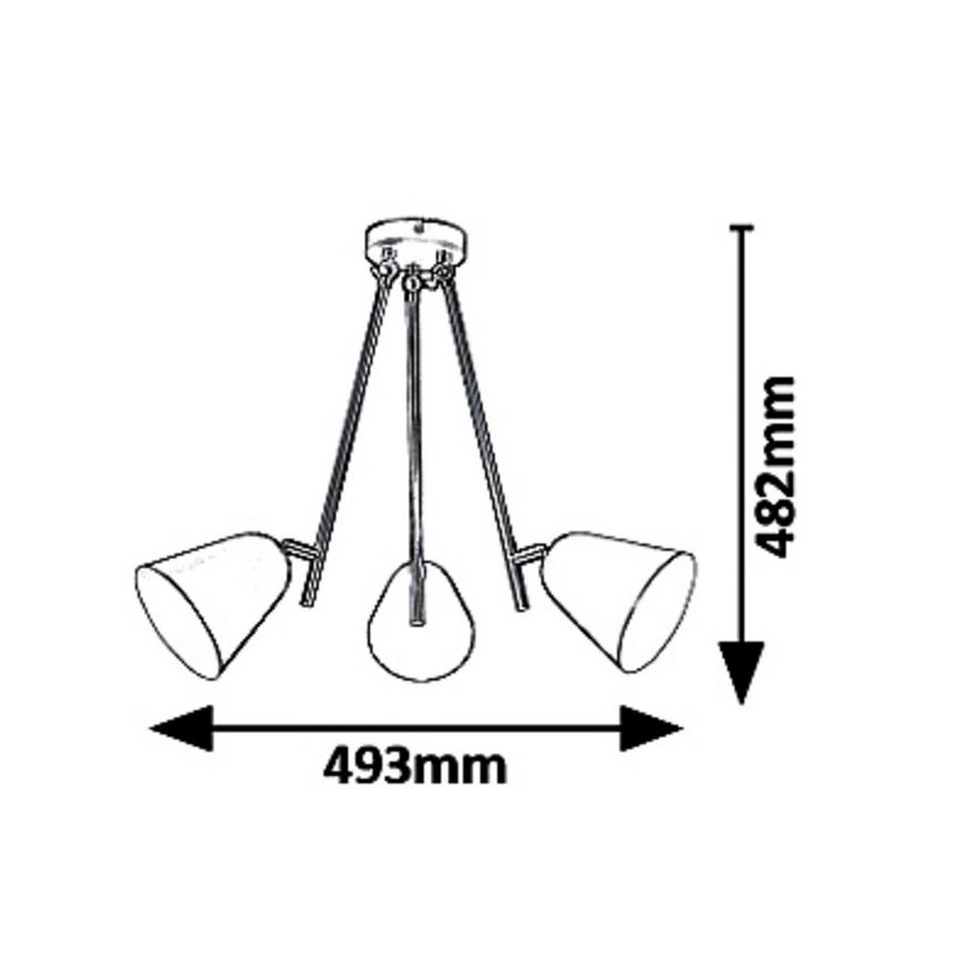 Rabalux 5376 - Κρεμαστός πολυέλαιος ALDER 3xE14/40W/230V