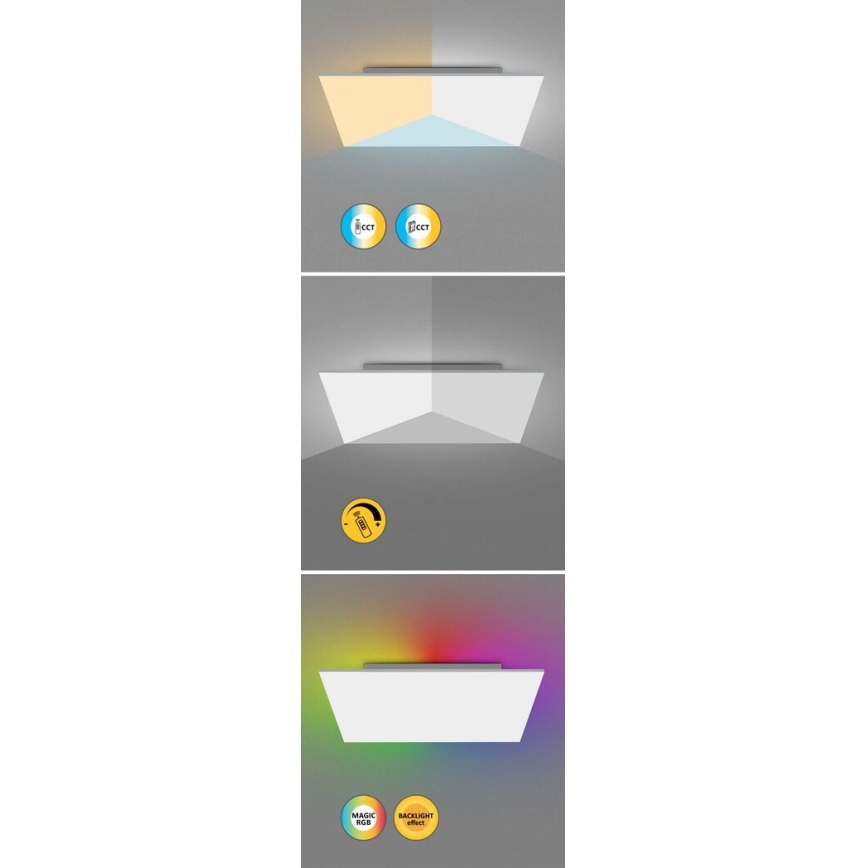 Rabalux - LED RGB dimmable φωτιστικό οροφής LED/24W/230V 3000-6500K 40x40 cm+ τηλεχειριστήριο