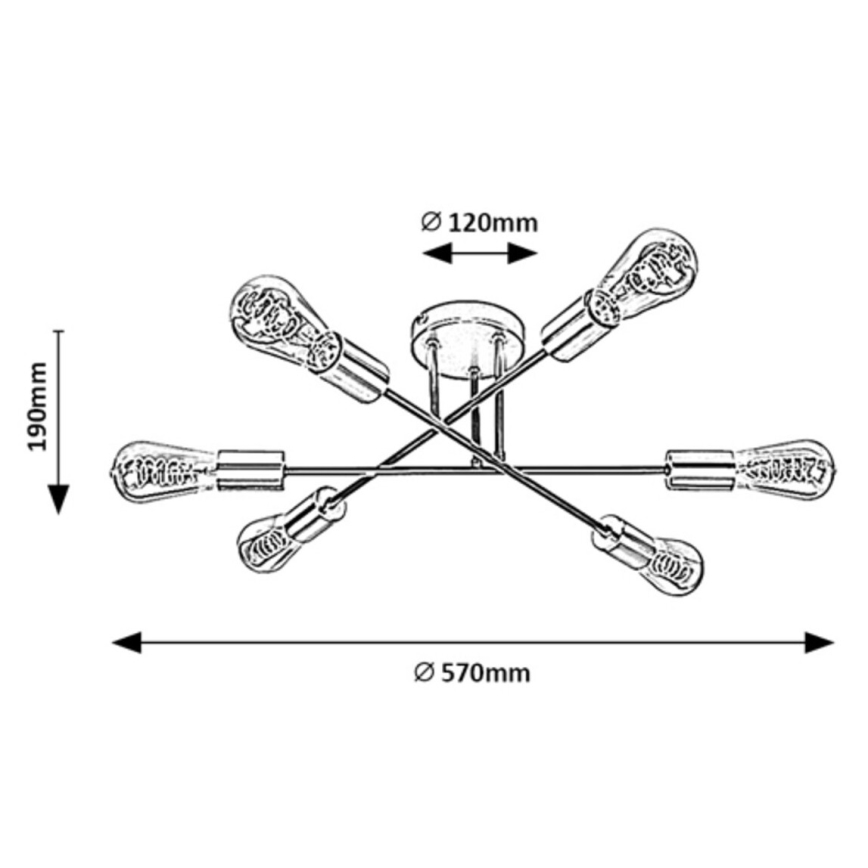 Rabalux - Πλαφονιέρα οροφής 6xE27/25W/230V