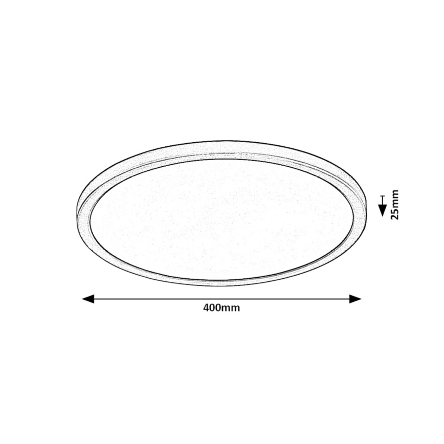 Rabalux - Φωτιστικό οροφής LED LED/36W/230V 3000/4000/6000K διάμετρος 40 cm μαύρο