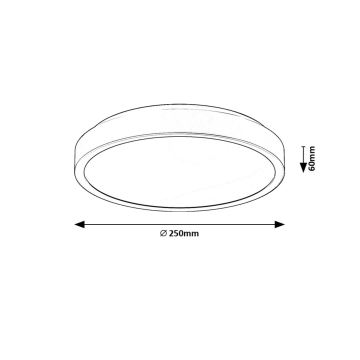 Rabalux - Φωτιστικό οροφής μπάνιου LED LED/18W/230V IP44 4000K διάμετρος 25 cm μαύρο