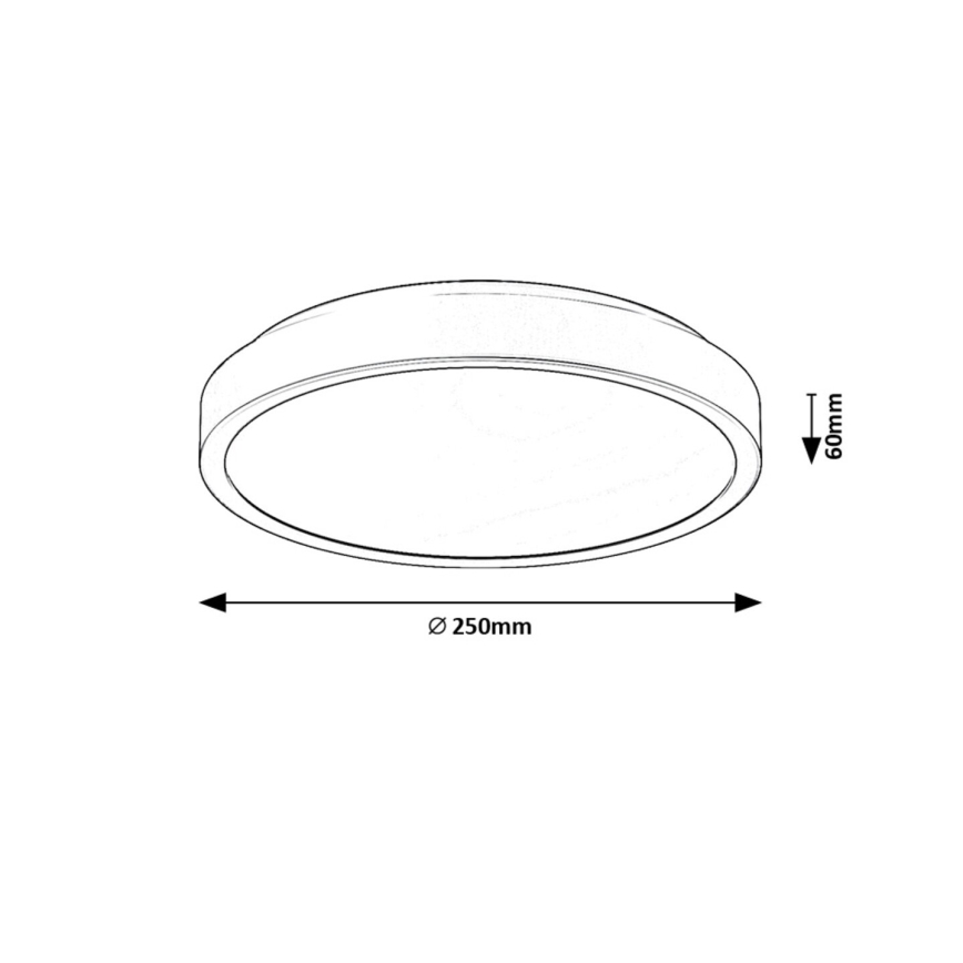 Rabalux - Φωτιστικό οροφής μπάνιου LED LED/18W/230V IP44 4000K διάμετρος 25 cm μαύρο