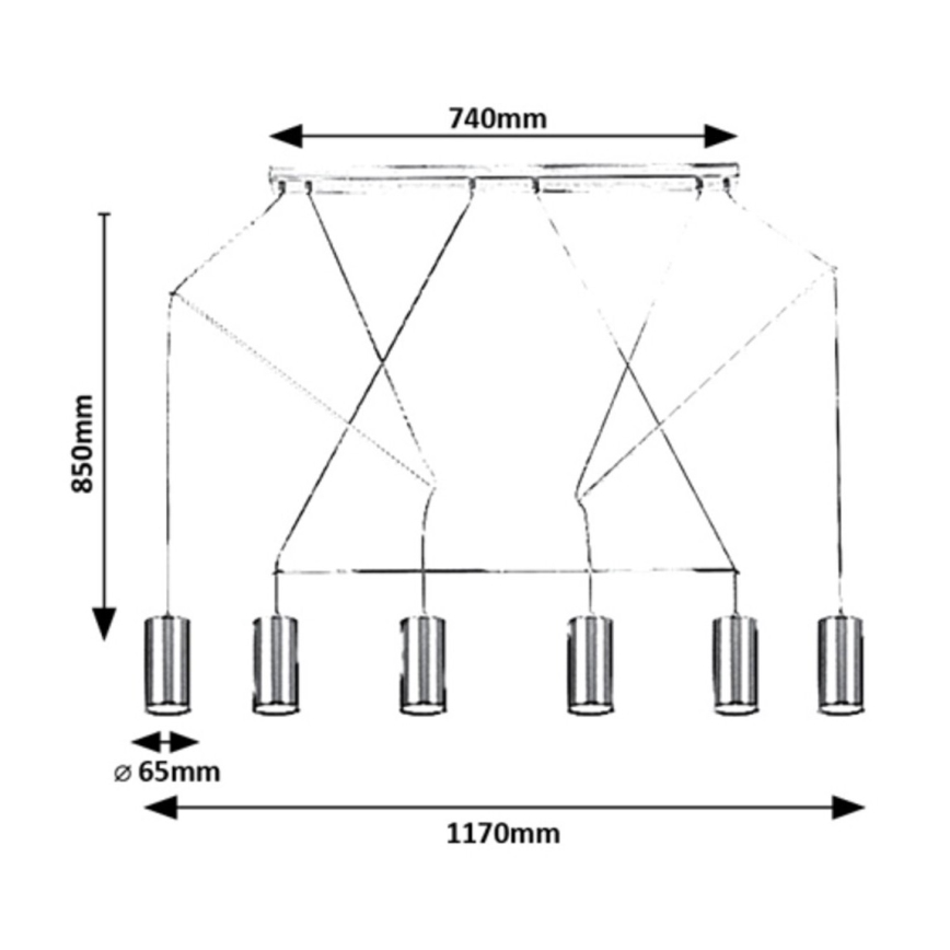 Rabalux - Κρεμαστό φωτιστικό οροφής 6xGU10/50W/230V