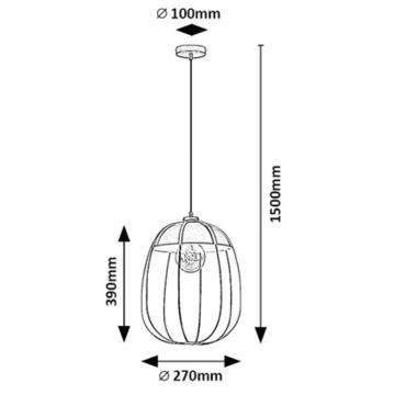 Rabalux - Κρεμαστό φωτιστικό οροφής 1xE27/60W/230V μαύρο/πορτοκάλι