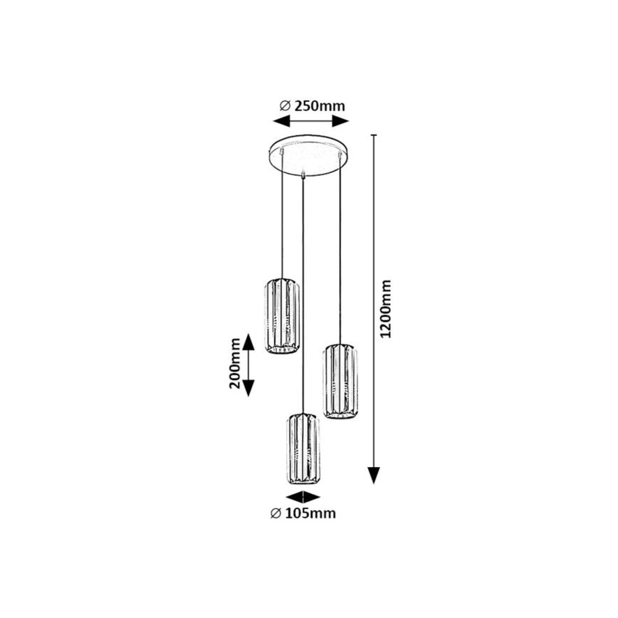 Rabalux - Κρεμαστό φωτιστικό οροφής 3xE27/40W/230V