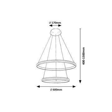 Rabalux -  Κρεμαστό φωτιστικό οροφής LED LED/60W/230V 3000K